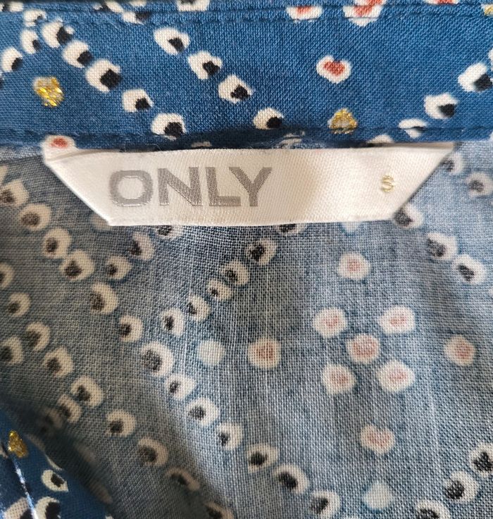 Blouse débardeur à motifs bleu pétrole et doré Only Taille S ou 36 - photo numéro 7