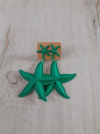 Boucles d'oreilles étoiles de mer verte