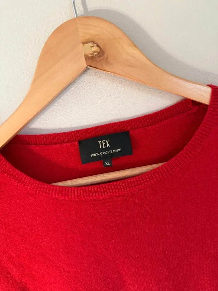 Pull rouge 100% cachemire - photo numéro 3