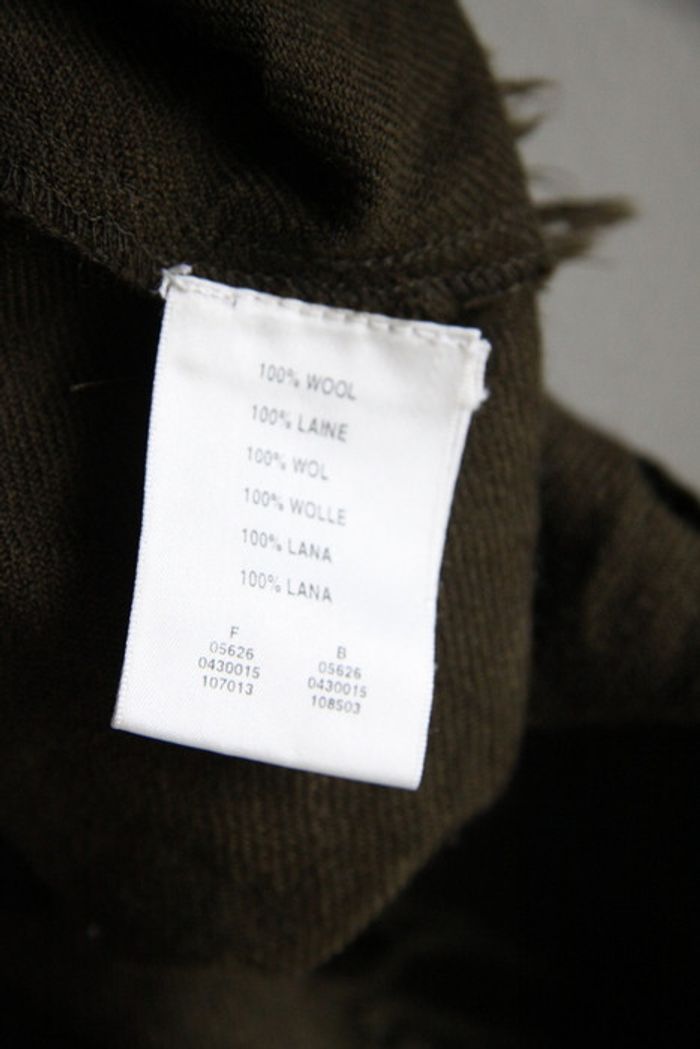 100% laine fine, top hippie kaki cintré et brodé, à franges - photo numéro 2