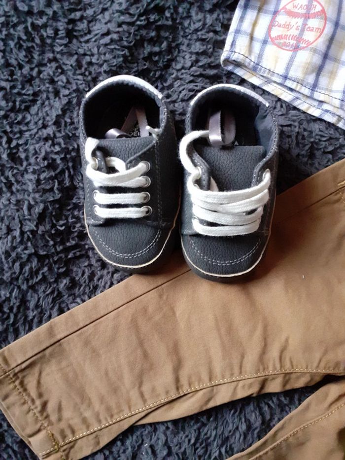 Ensemble chemise carreaux pantalon +chaussures - photo numéro 3