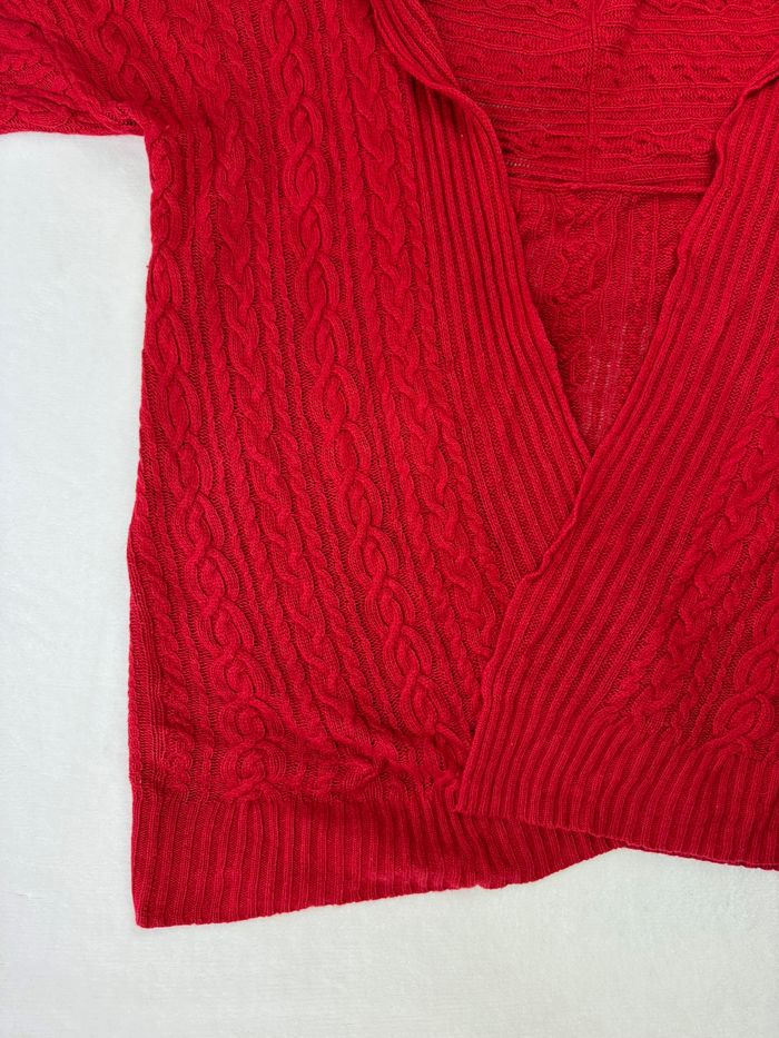 Poncho en maille torsadée Ralph Lauren Rouge pour Femme Taille unique SM01925 - photo numéro 4