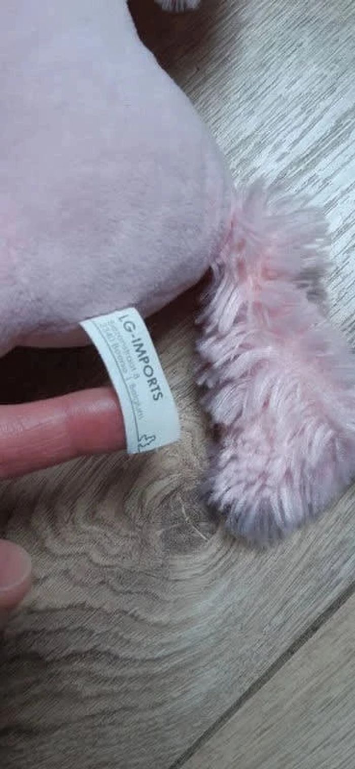 Peluche Licorne rose clair "lg imports" état neuve - photo numéro 2