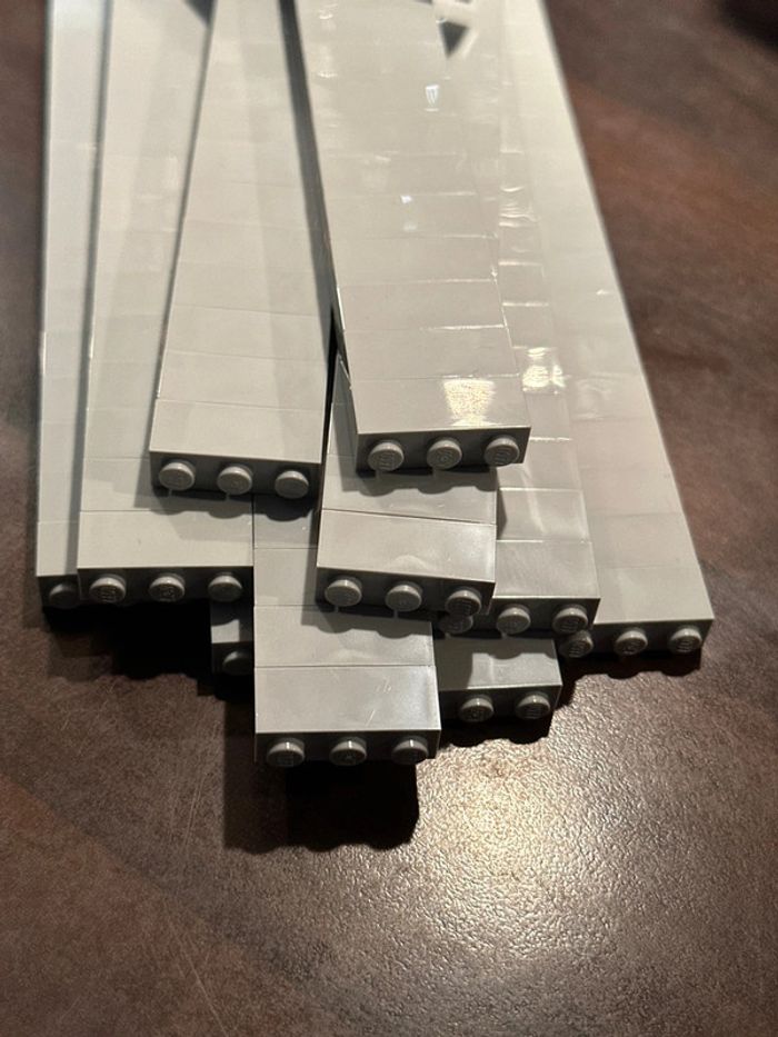 200 brique lego 1x3, réf 3622, couleur Light bluish Gray - photo numéro 4