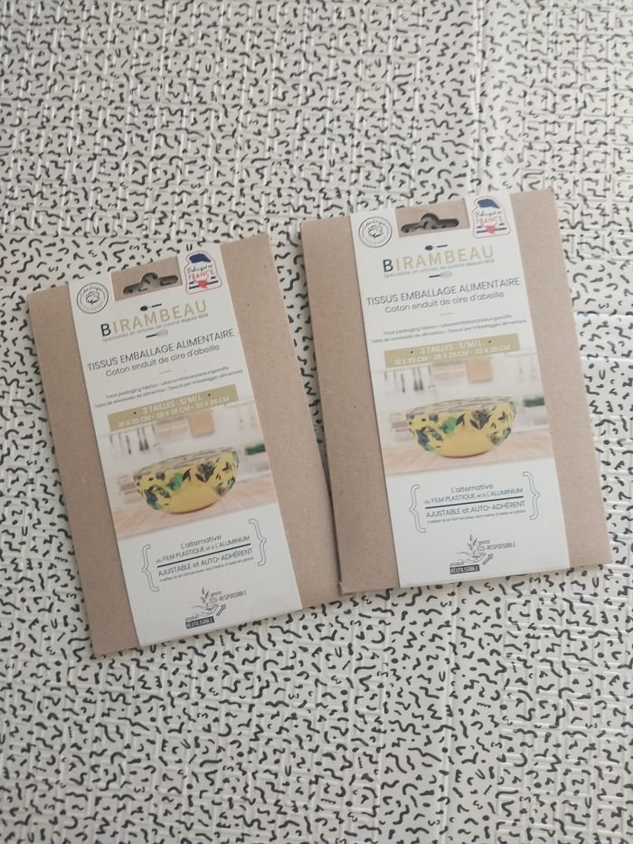 Tissus emballage alimentaire réutilisable Birambeau (neuf) lot de 2