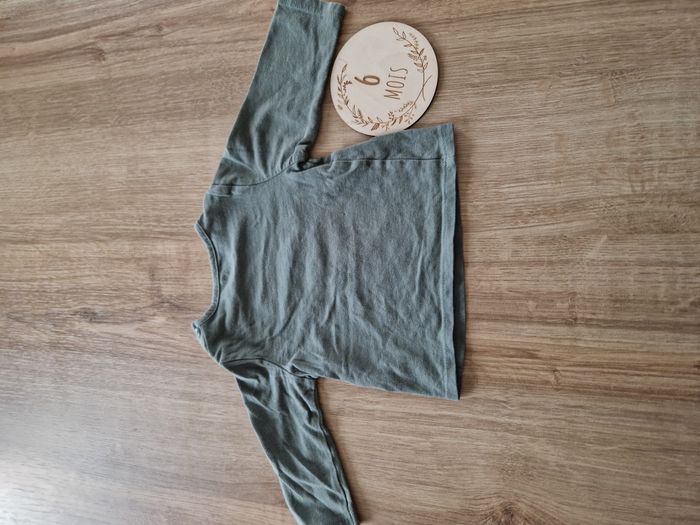 T-shirt Manches Longues Vert Kaki Motif Renard et Inscription Kiabi - 6 mois - photo numéro 4