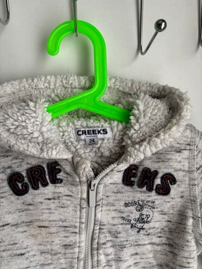 Veste à capuche chaude polaire moumoute gris creeks bébé garçon 24 mois - photo numéro 2