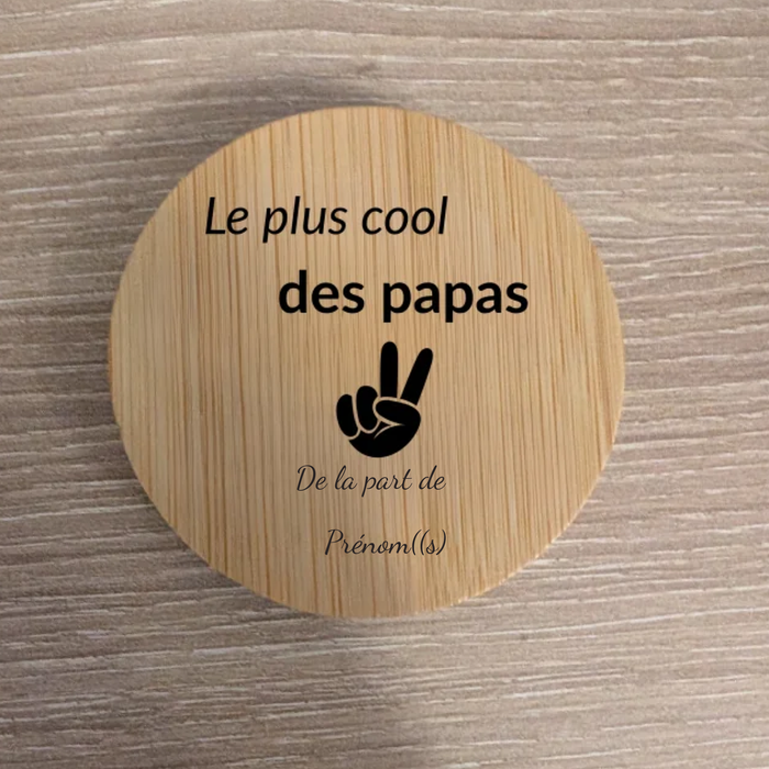 Décapsuleur en bois gravé – Collection spéciale Papa personnalisable - photo numéro 2
