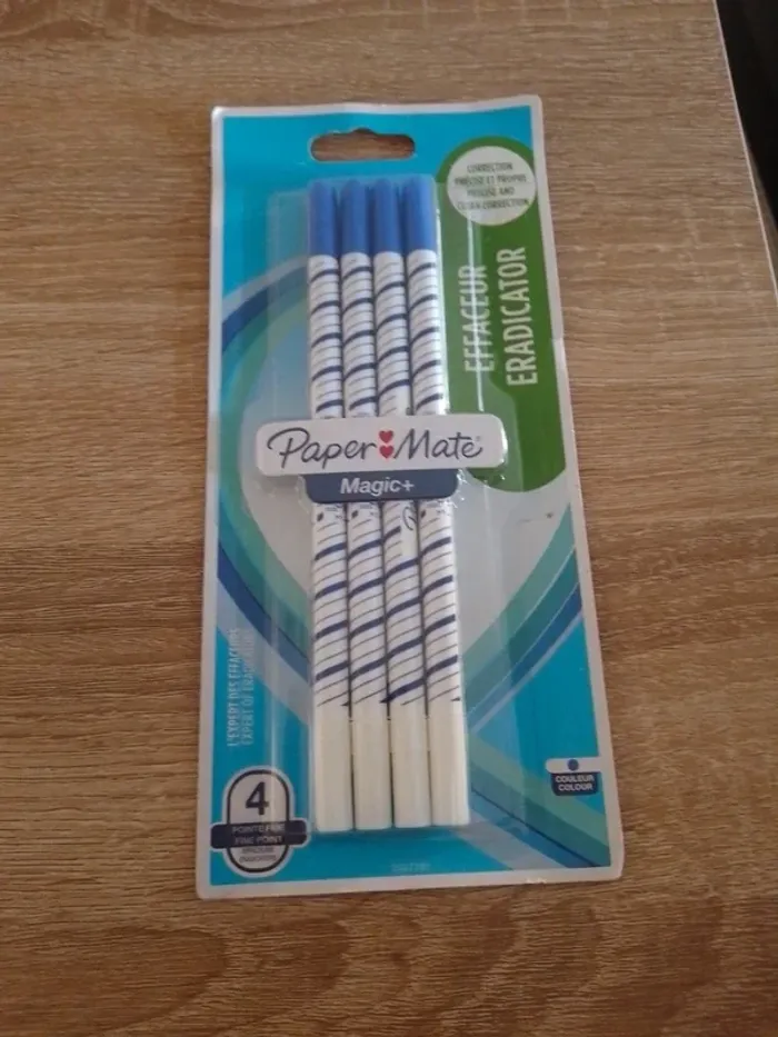 4 stylos effaceurs d'encre paper mate neuf sous blister - photo numéro 2
