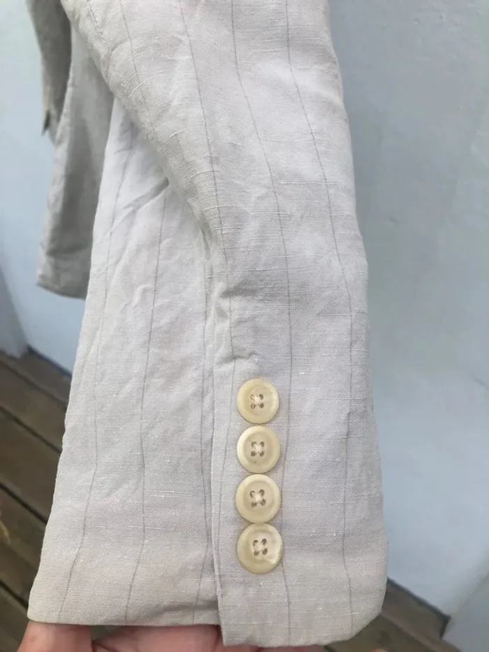 Blazer Beige Lauren Ralph Lauren en Soie et Lin - Taille S Femme - photo numéro 14