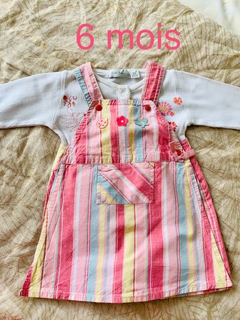 Ensemble salopette jupe-shirt 6 mois