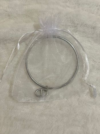 Jonc maille marine argenté 