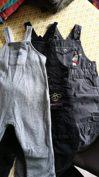 Lot de 3 salopettes garçon 18 mois