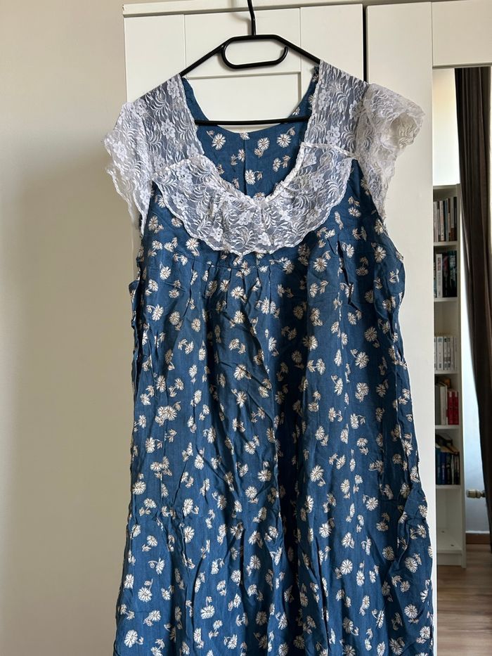 Robe bleu à motifs ongue Boutique Indépendante Taille Unique - photo numéro 2