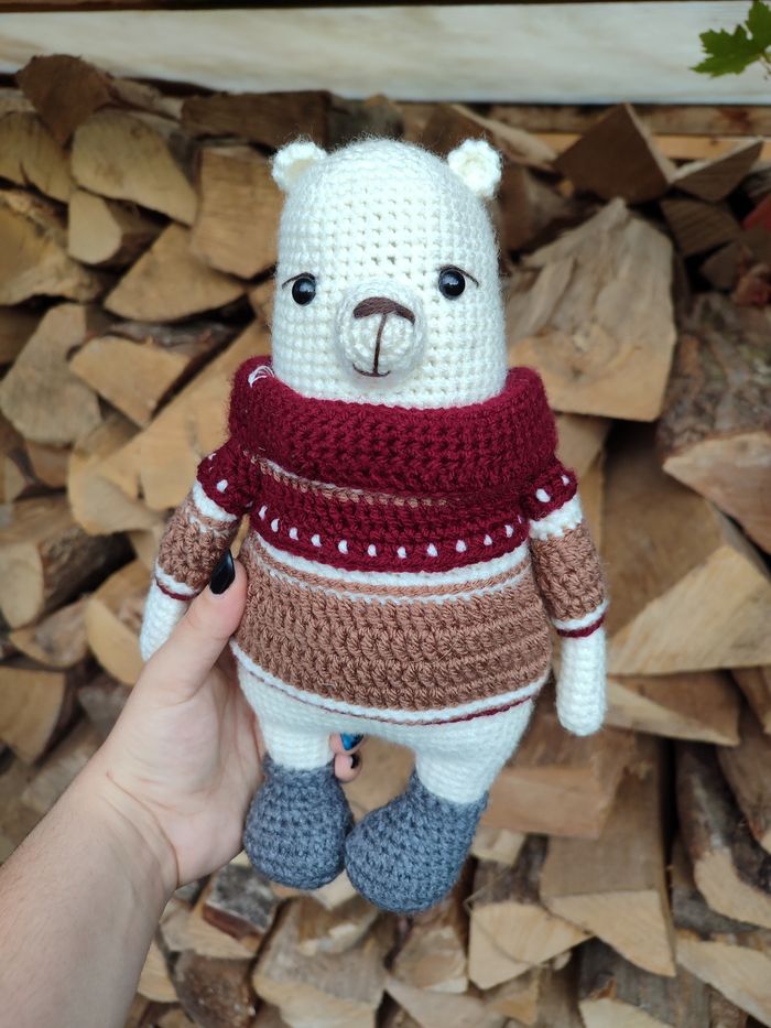 Noisette – Ours polaire festif au crochet 🌰