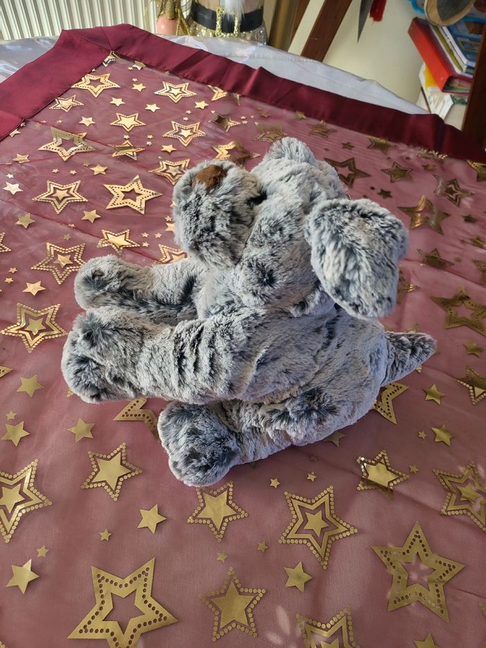 Peluche chien 🐕 velours gris - photo numéro 3