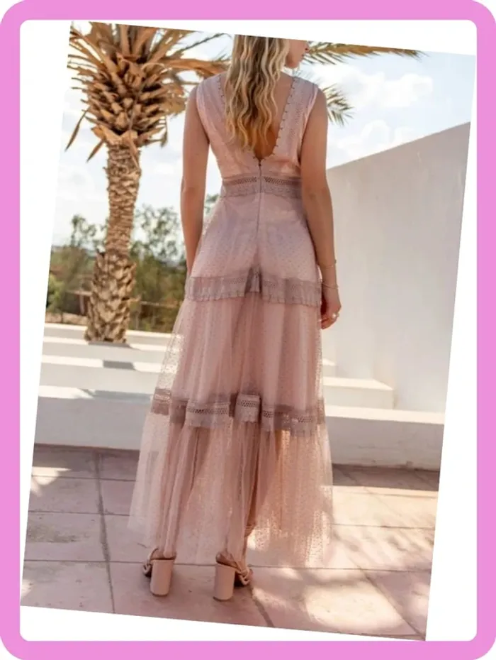 Robe longue en tulle plumetis 🌸 Taille S (36/38) - Neuve avec étiquette - photo numéro 15