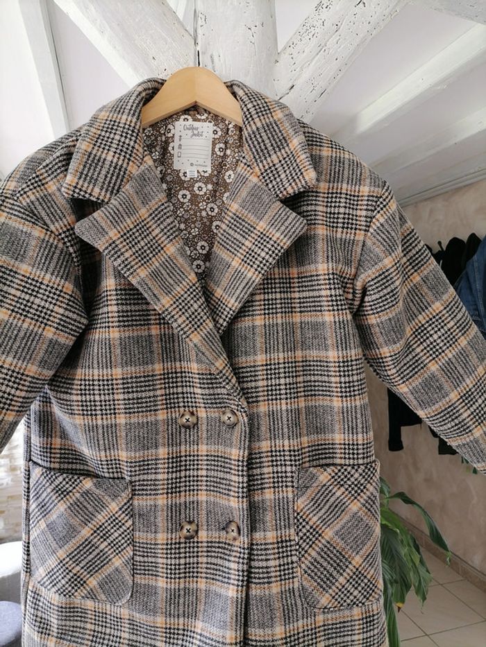 Manteau à carreaux fille - photo numéro 2