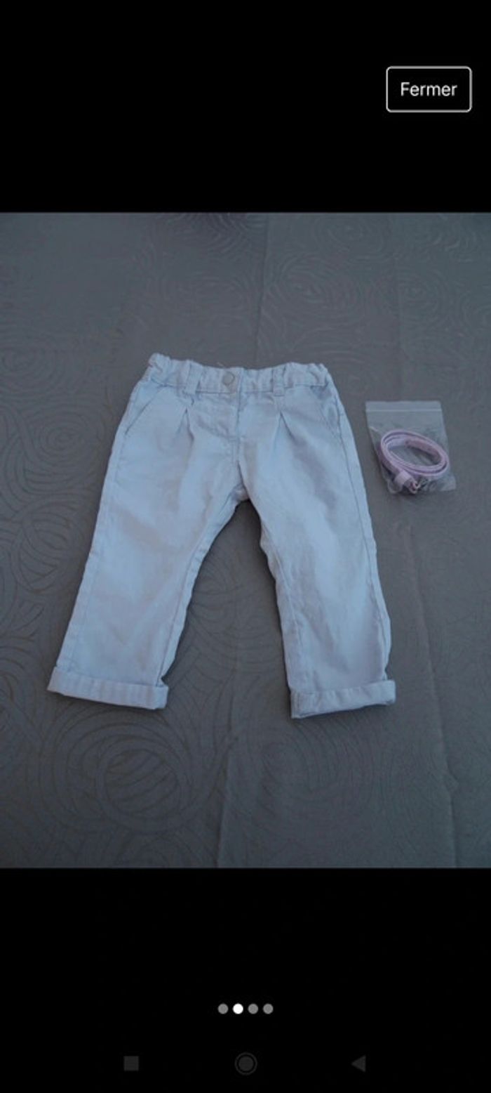 Pantalon fin avec ceinture 6 mois - photo numéro 2
