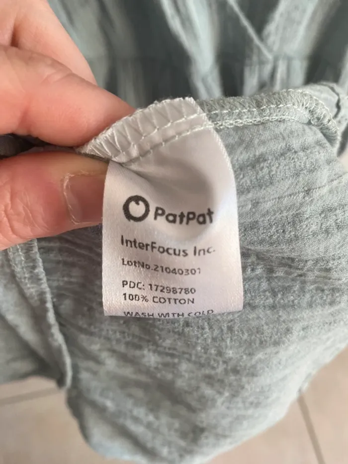 Ensemble mère fille pat pat robe femme body fille vert d’eau - photo numéro 7