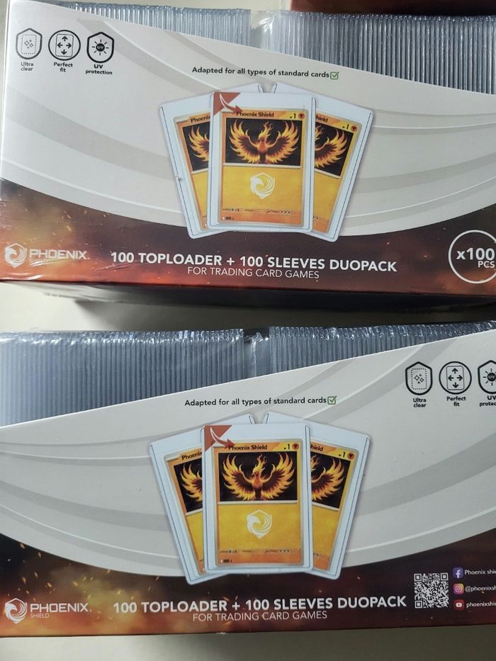 Lot 5 paquets phoenix 100 Toploader + 100 sleeves - photo numéro 2