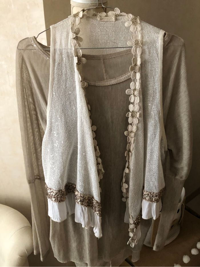 Ensemble tunique et gilet bohème chic