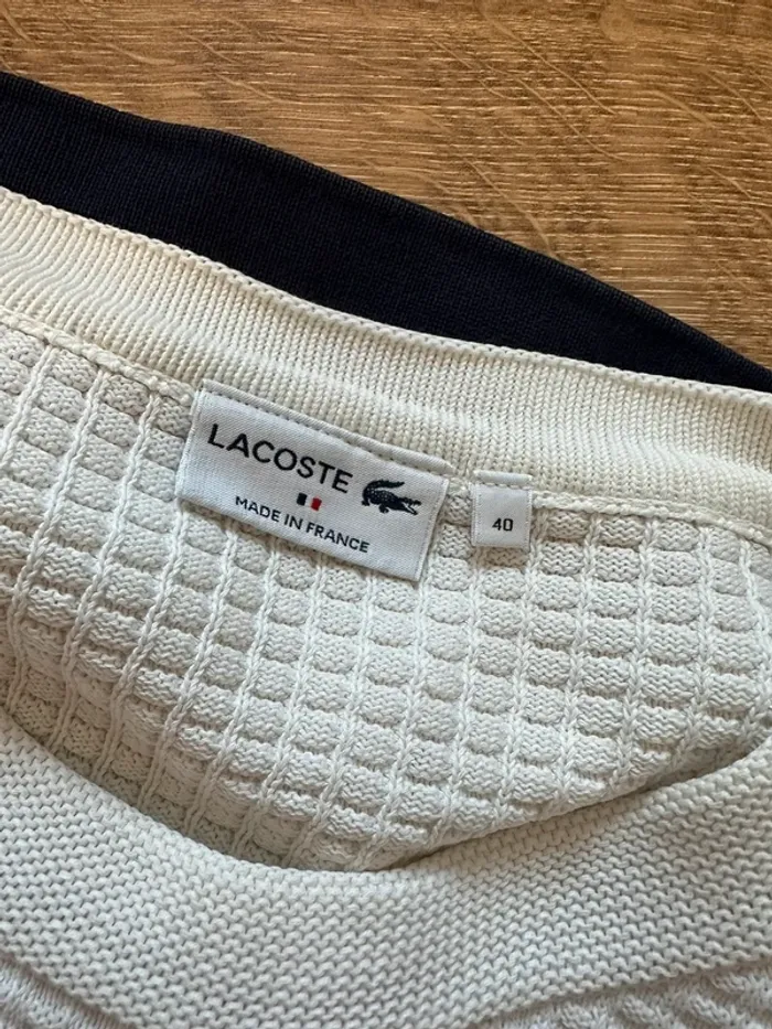 Pull Lacoste blanc taille 40 - photo numéro 3