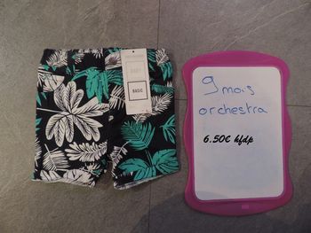 short orchestra taille 9 mois neuf