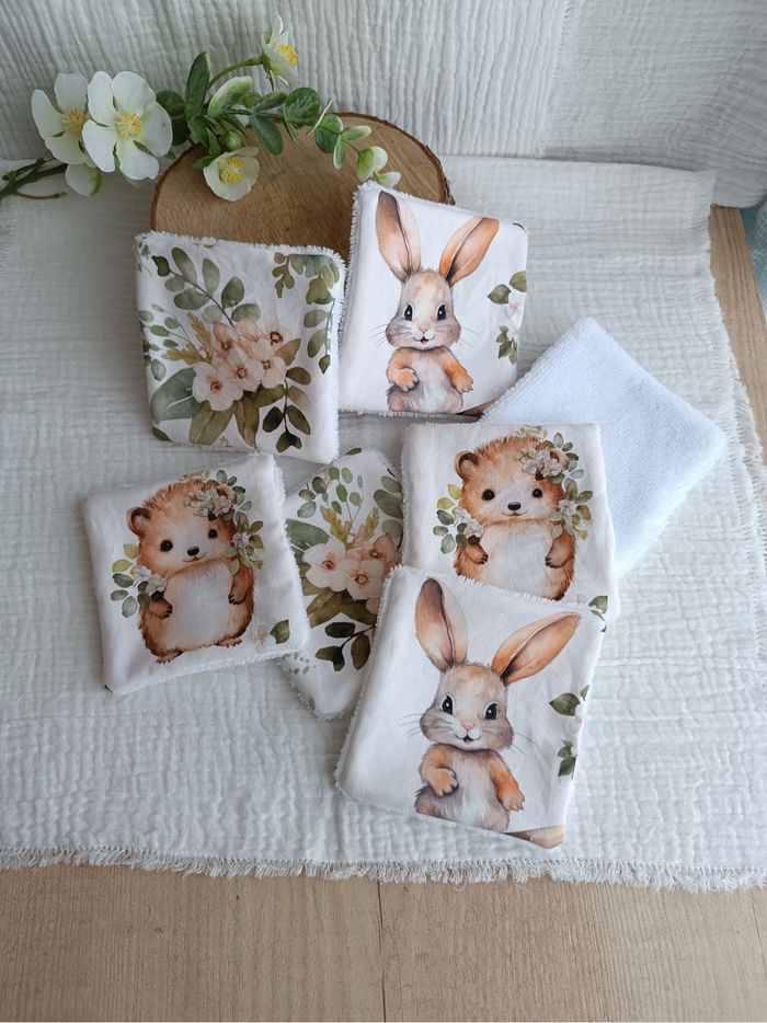 Lingettes lavables lapin hérisson
