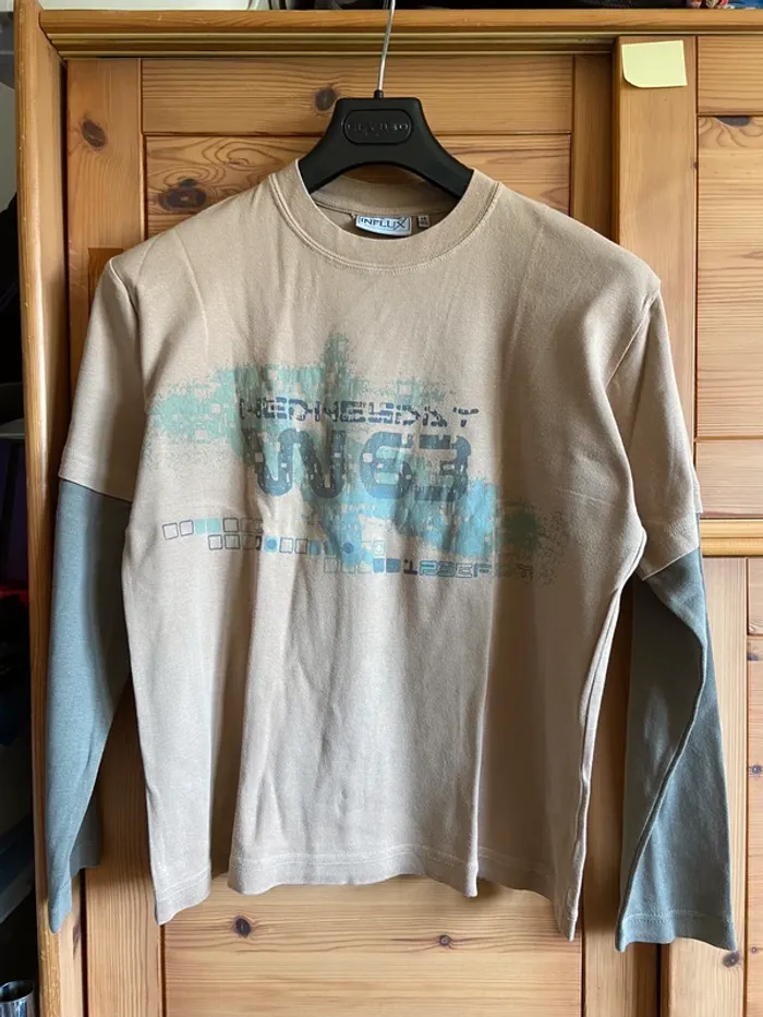 T-shirt bicolore manches longues