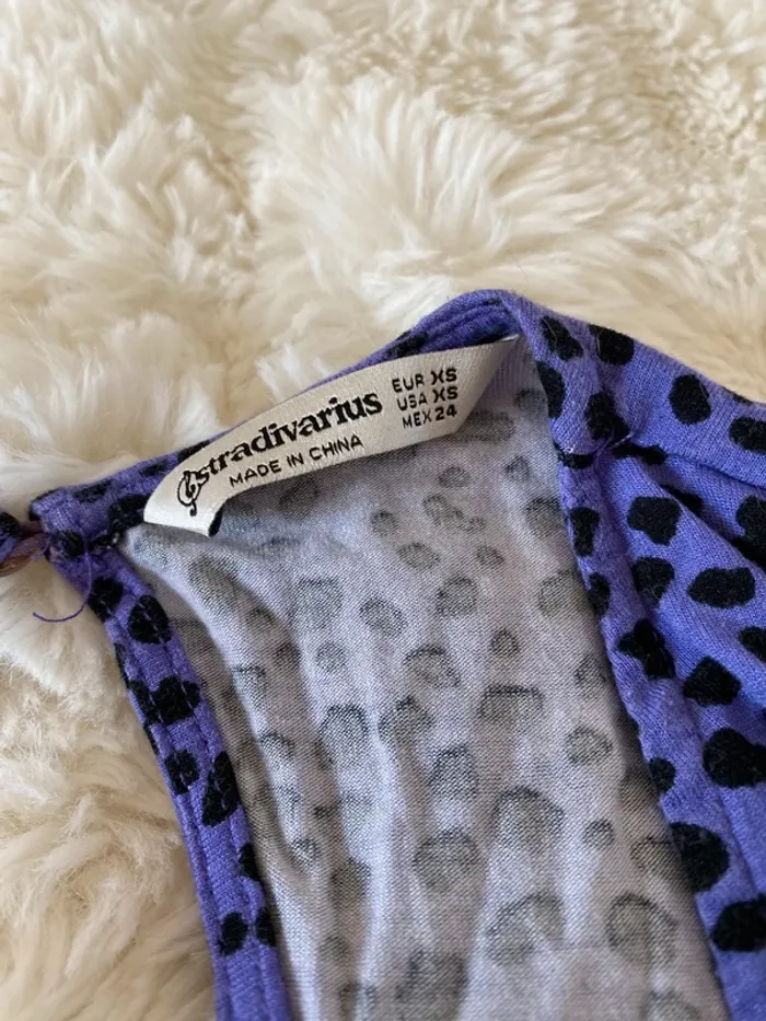 Jolie combi short violette et noire Stradivarius taille XS - photo numéro 4