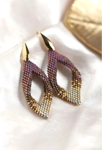 Boucles d'oreilles pendantes en perles miyukis