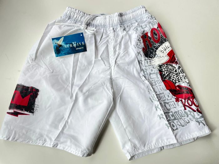 Short de bain blanc taille 12 ans survive sport