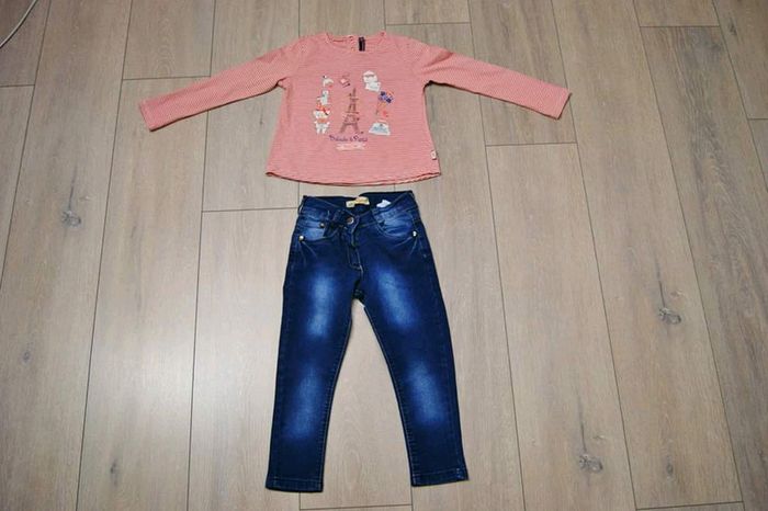 Ensemble jeans + Maillot. 5 ans fille. Sergent major /Leysex