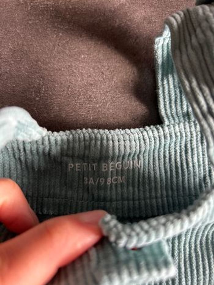 Robe manches courtes en velours fille taille 3 ans petit béguin - photo numéro 2