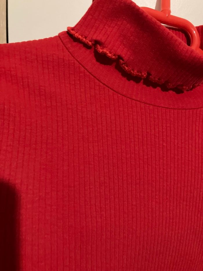 Sous pull côtelé rouge fille 8 ans okaidi - photo numéro 3