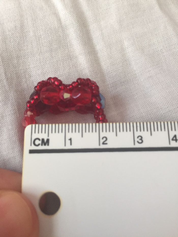 Bague en perles rouge - photo numéro 6