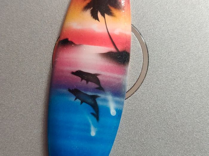 Surf miniature en bois peint - 10 cm - photo numéro 2