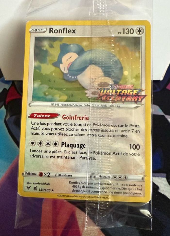 Carte pokémon promo ronflex stamp voltage éclatant