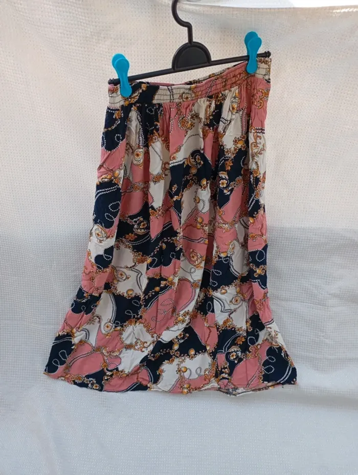Jupe longue en coton à motifs  - Taille unique