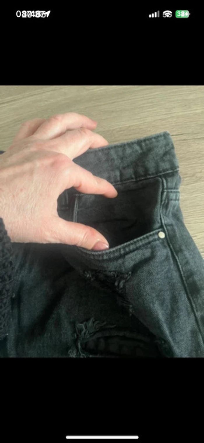 Short en jean noir Taille L - photo numéro 5