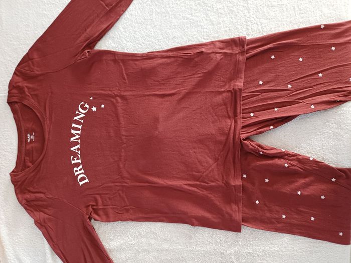 Pyjamas Kiabi XS (34) bordeaux (réf perso G-Q3)(familleac72)