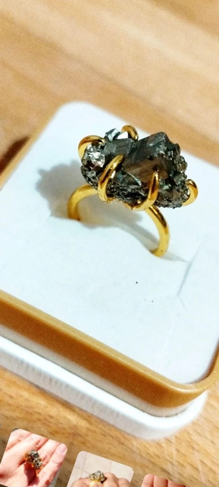 Magnifique 🎀 bague Unique en Pyrite Naturelle - photo numéro 14