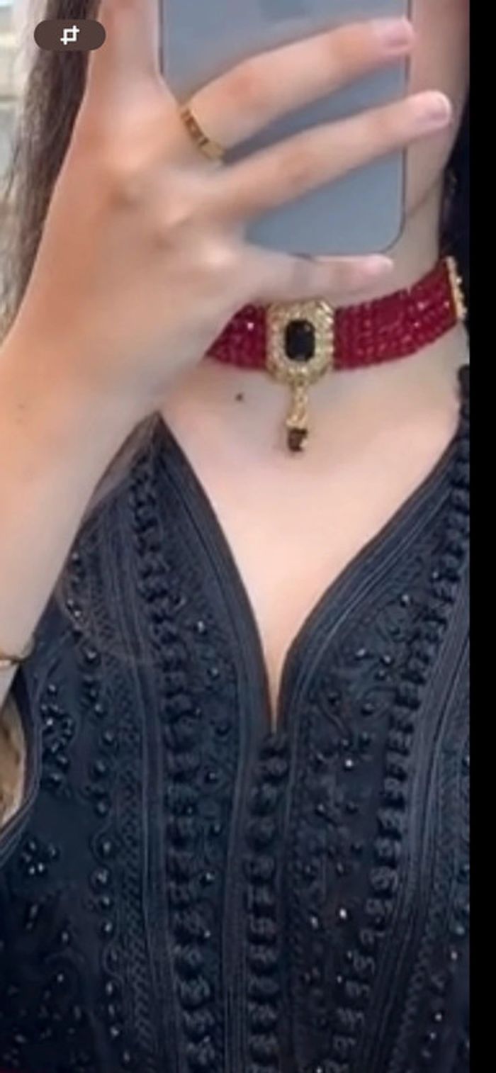 Caftan noir  perles et broderie - photo numéro 6
