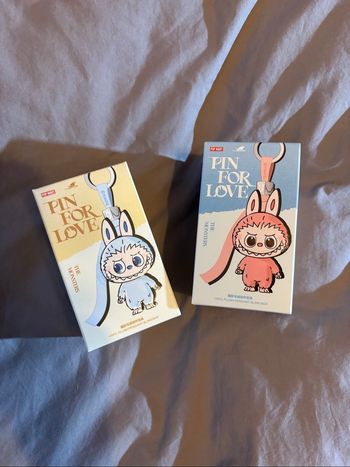 Lot de 2 single box Popmart The Monsters Labubu Pin For Love