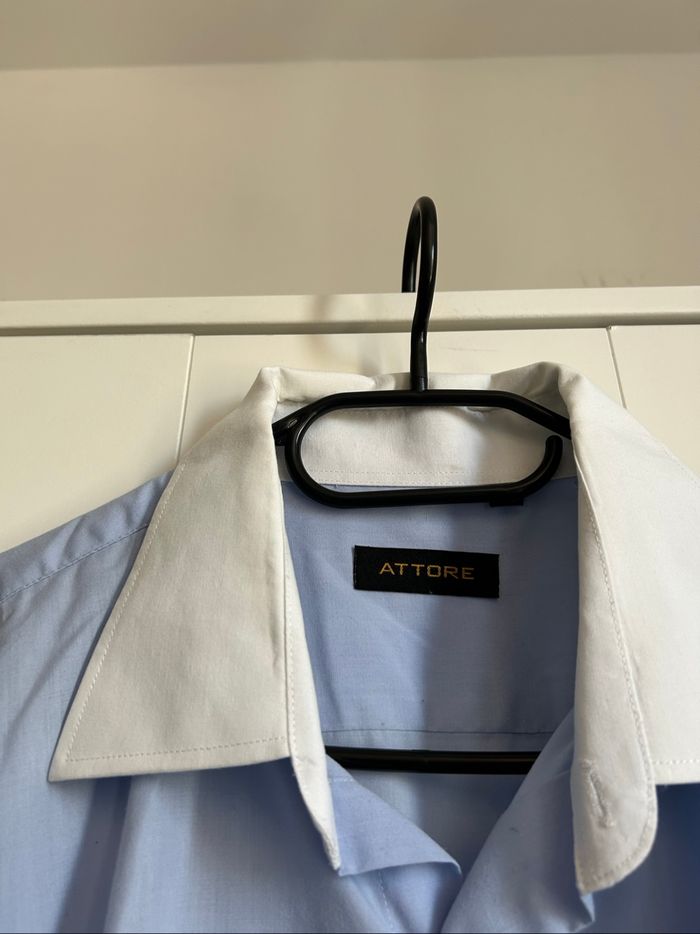 Chemise bleu unie Homme Attore Taille XL - photo numéro 6