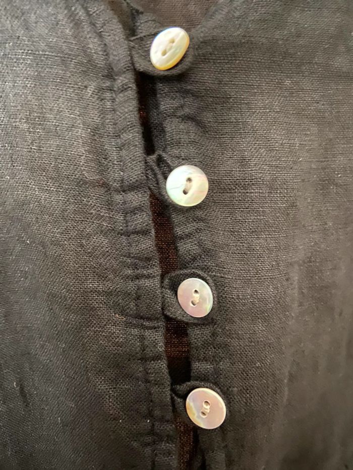 Robe/tunique noire mino du sud en lin - photo numéro 4