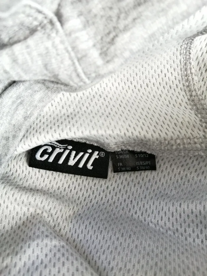 Tee-shirt de sport à capuche gris et turquoise/ crivit / (S) - photo numéro 2