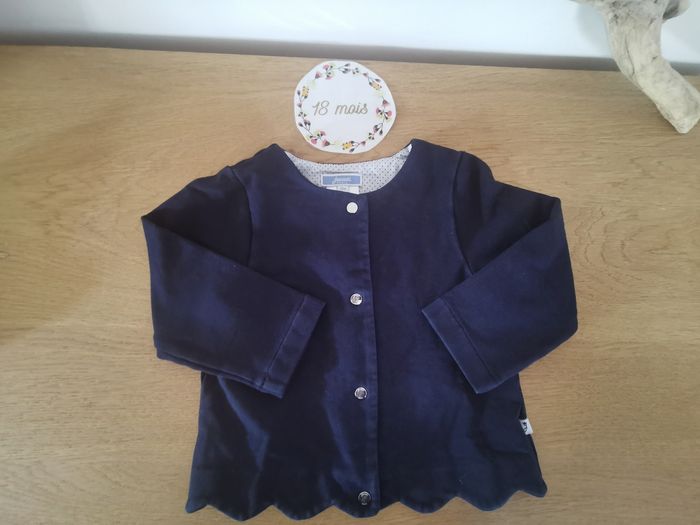 Lot jacadi 1 gilet et 1 veste bleu marine bébé 18 mois - photo numéro 3