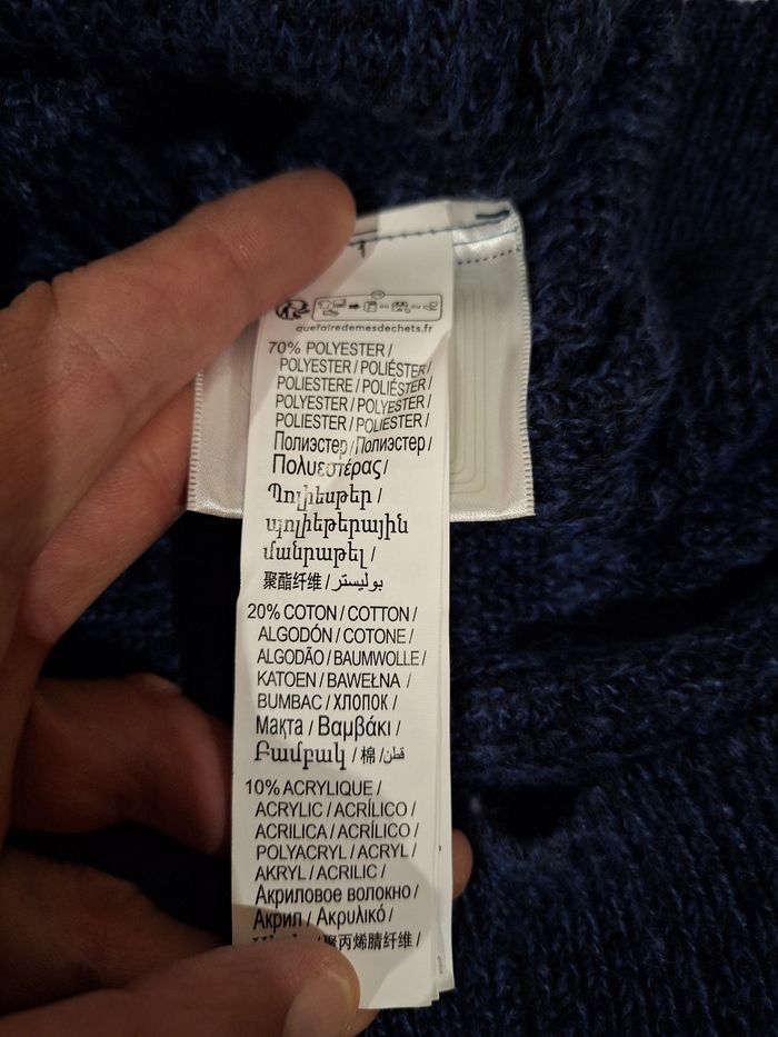 Pull bleu marine chiné neuf Kiabi XL - photo numéro 4